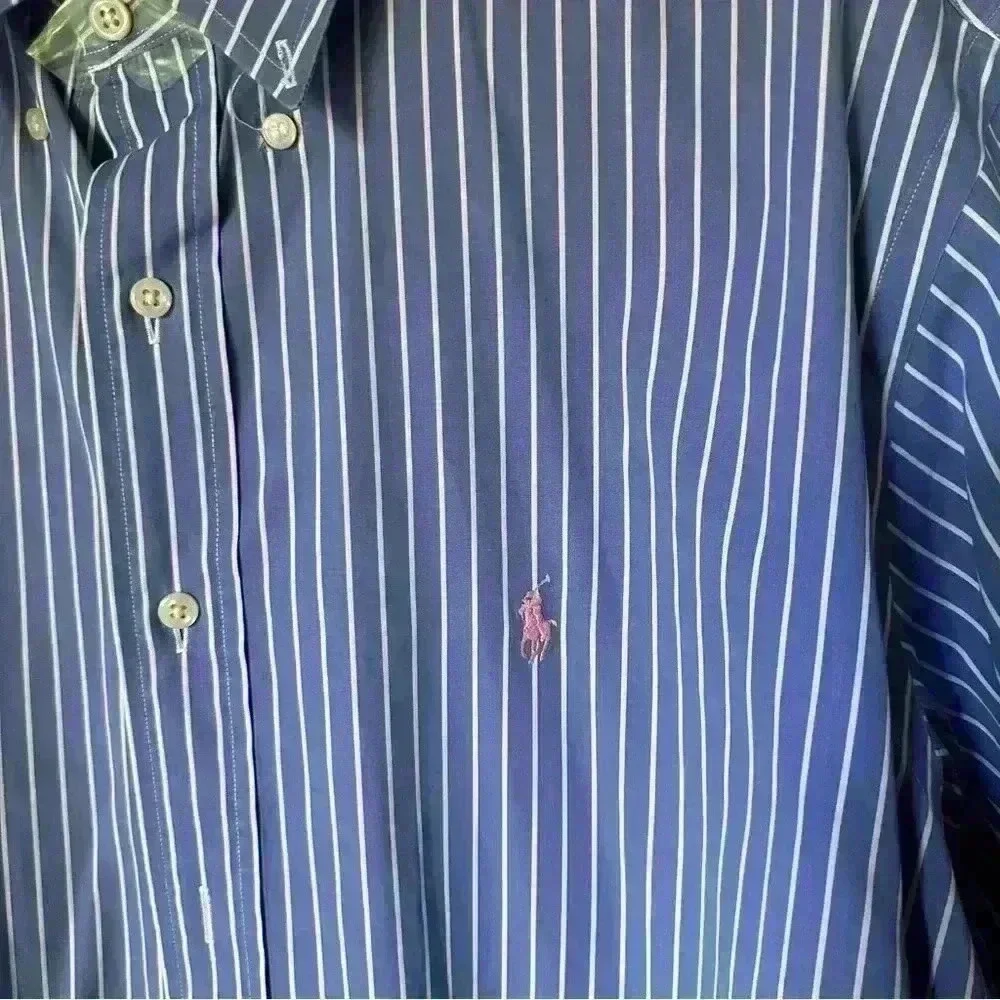 Polo Ralph Lauren button down shirt classic fit Striped 161/2 men’s L